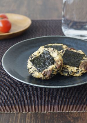 犬ごはん・豚レバーとひじきの磯辺焼き-レシピのメイン写真