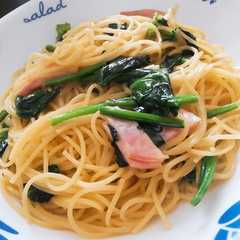 รูปของ ほうれん草とハムの簡単クリームパスタ