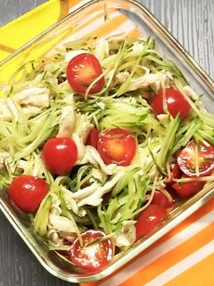 ささみと胡瓜とプチトマトの中華サラダ-レシピのメイン写真