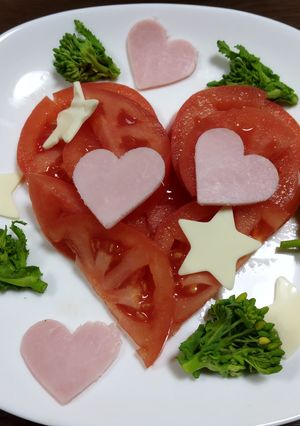 バレンタインに♡トマトのハートサラダ-レシピのメイン写真