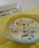 栄養満点つくねのミルクスープ