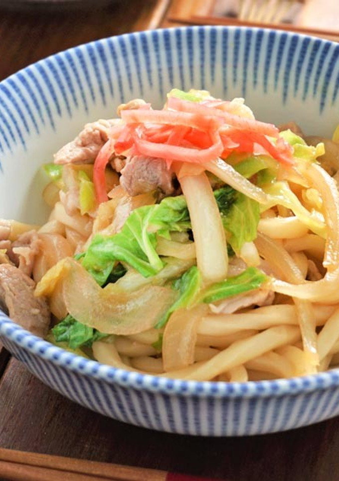 鮭節香るだし醤油の焼きうどん-レシピのメイン写真