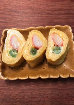 カニカマといんげんの卵焼き-レシピのメイン写真
