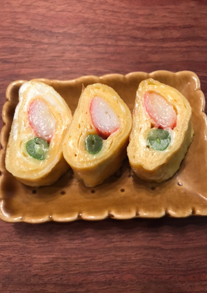 カニカマといんげんの卵焼き-レシピのメイン写真