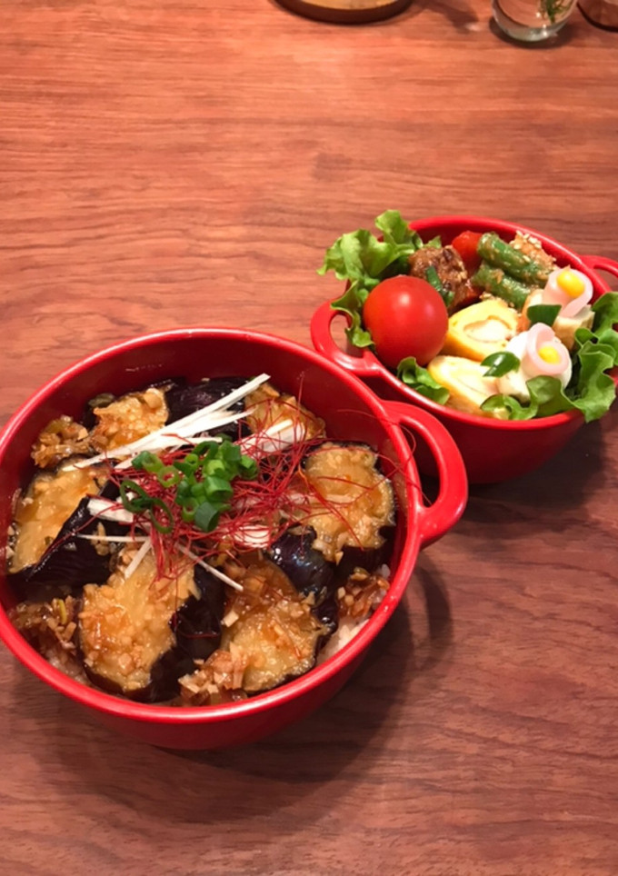 お弁当・・・6茄子の揚げ煮丼-レシピのメイン写真