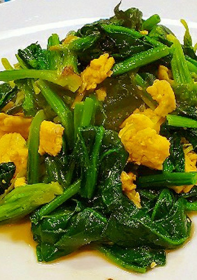 ほうれん草とふわふわ卵の炒め 定番おかず-レシピのメイン写真