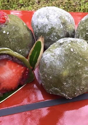 春です！よもぎを摘んでよもぎ苺大福作ろう-レシピのメイン写真