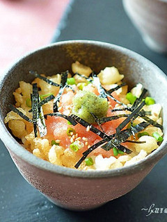 揚げ玉とたらこ、きざみ青じそのっけ丼♪-レシピのメイン写真