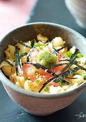 揚げ玉とたらこ、きざみ青じそのっけ丼♪-レシピのメイン写真