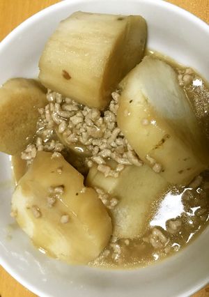 長芋の煮物　挽肉あんかけ-レシピのメイン写真