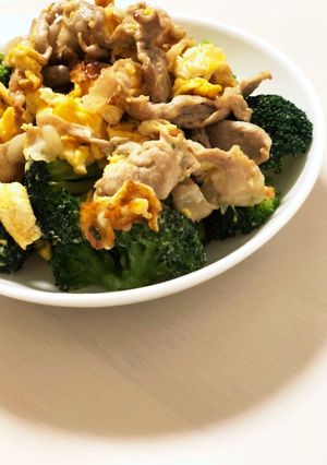 豚肉とブロッコリーと玉子のマヨ炒め-レシピのメイン写真