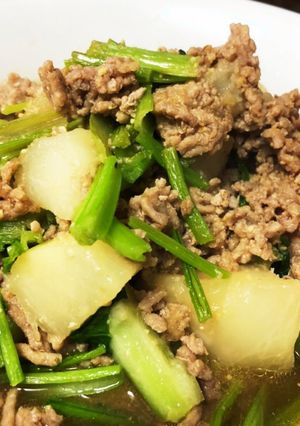 水不使用！かぶと鶏ひき肉のトロトロ味噌煮-レシピのメイン写真