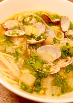 あさりとキャベツとセロリのスープパスタ-レシピのメイン写真