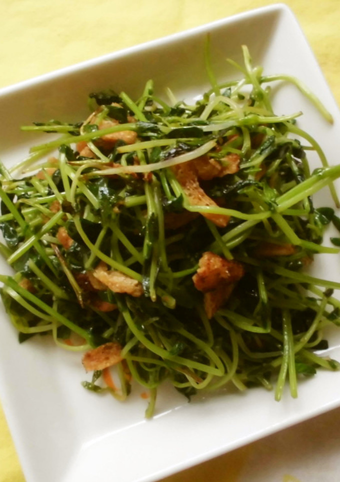 豆苗と味付きお揚げの炒め物♪-レシピのメイン写真