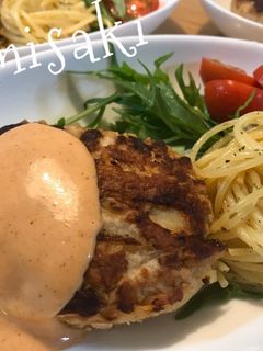 ポテトハンバーグ☆カレーマヨソース添え-レシピのメイン写真