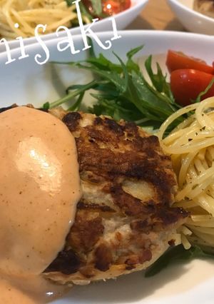 ポテトハンバーグ☆カレーマヨソース添え-レシピのメイン写真