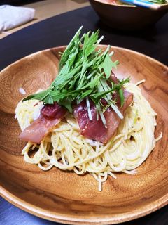 生ハムと水菜のクリームパスタ-レシピのメイン写真
