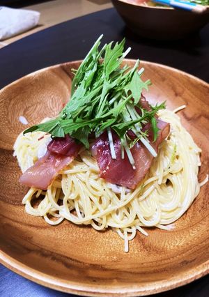 生ハムと水菜のクリームパスタ-レシピのメイン写真
