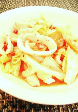 イカとたっぷり野菜の味噌バタいため-レシピのメイン写真