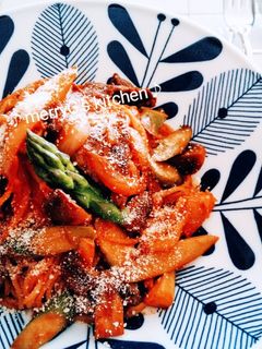 簡単!♡牛肉&アスパラ♡のトマトパスタ♪-レシピのメイン写真
