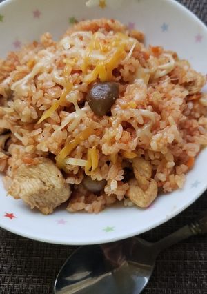 免疫アップ!子供喜ぶ!鶏胸肉チキンライス-レシピのメイン写真