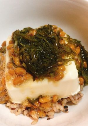 納豆めかぶ豆腐どーん♡免疫力アップ丼-レシピのメイン写真