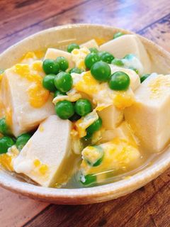 高野豆腐とうすいえんどうの卵とじ-レシピのメイン写真