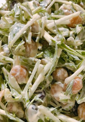 スプーンで食べる水菜のころころサラダ-レシピのメイン写真