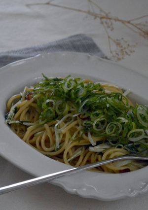 エスニック風味☆水菜とアンチョビのパスタ-レシピのメイン写真