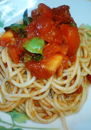 夏ランチ☆トマトとバジルの冷製パスタ！-レシピのメイン写真