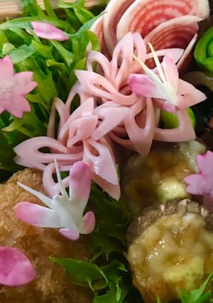 簡単】キャラ弁 ピンクチップ 蝶・桜-レシピのメイン写真
