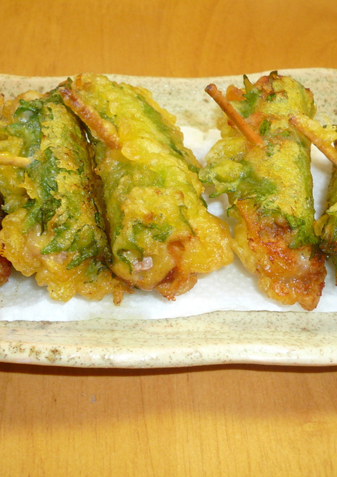 カレー風味♪新生姜の豚シソ巻き天-レシピのメイン写真