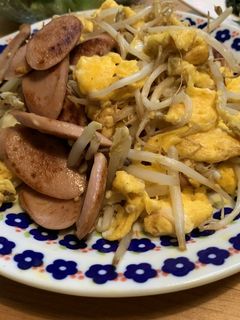 もやしと魚肉ソーセージの卵炒め-レシピのメイン写真