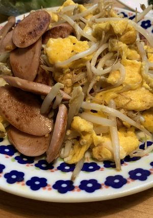 もやしと魚肉ソーセージの卵炒め-レシピのメイン写真