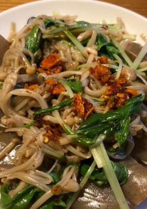 こんにゃくと水菜とえのきのピリ辛-レシピのメイン写真