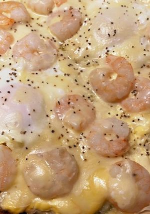 餃子の皮ピザ♪簡単！えびバジルソース！-レシピのメイン写真