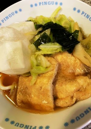 簡単手作りおあげ☆春キャベツきつねうどん-レシピのメイン写真
