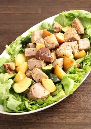 簡単！ポークステーキ林檎野菜のマヨソテー-レシピのメイン写真