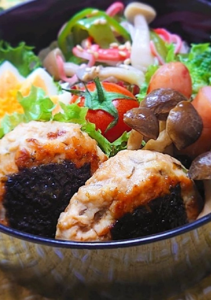 ◆お弁当に♪鶏ときのこの簡単つくねバーグ-レシピのメイン写真