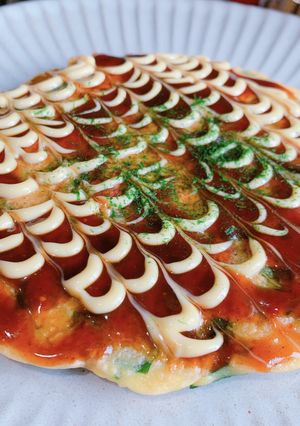 キャベツたっぷり♪チーズ入りお好み焼き-レシピのメイン写真