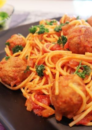 がつがつ食べよう！ミートボールスパゲティ-レシピのメイン写真
