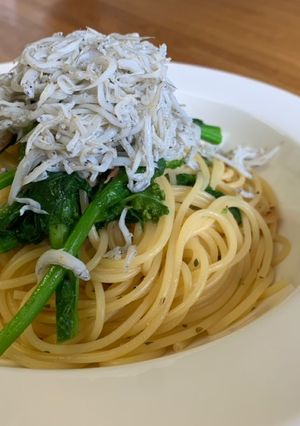 しらす、桜海老と菜の花のペペロンチーノ-レシピのメイン写真