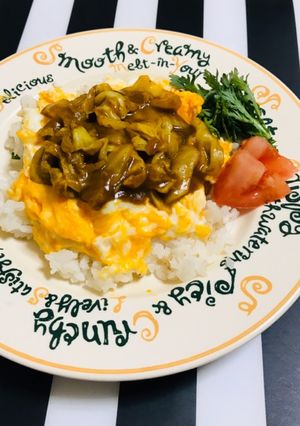 残ったカレーで オムカレー丼　オムライス-レシピのメイン写真