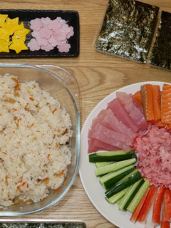 雛祭りご飯⋆手巻き寿司-レシピのメイン写真