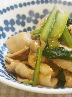 小松菜と豚バラの生姜焼き♪-レシピのメイン写真