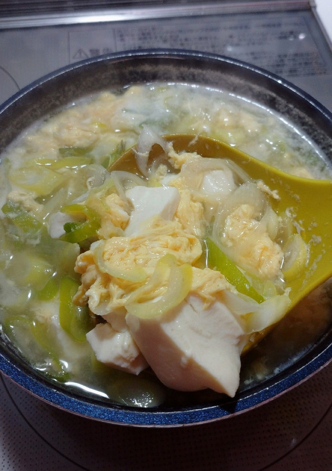 ねぎと豆腐とたまごの味噌汁-レシピのメイン写真