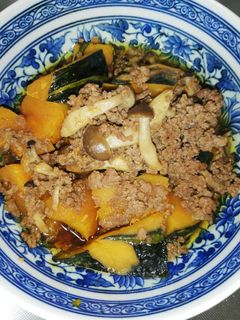 かぼちゃとしめじのそぼろ煮-レシピのメイン写真