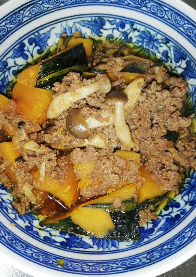 かぼちゃとしめじのそぼろ煮-レシピのメイン写真