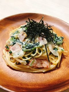 ほうれん草とベーコンの明太クリームパスタ-レシピのメイン写真