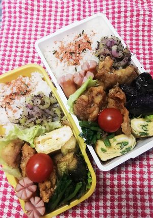 パパ弁当&ママ弁当♡塩唐揚げ3/16-レシピのメイン写真